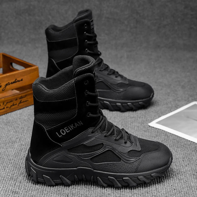 Men's Tactical Military Boots | Non-Slip High-Top Hiking Shoes