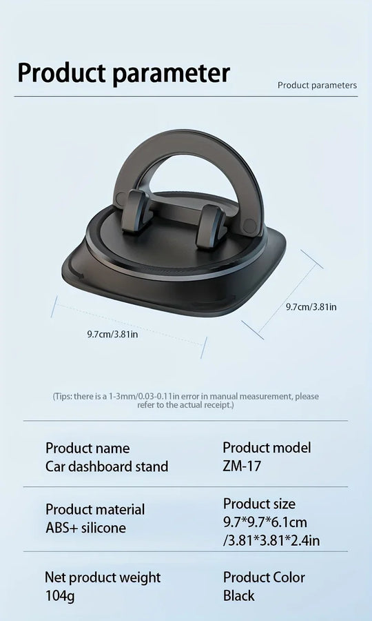 Adjustable Car Phone Holder With 360° Rotation, Silicone Anti-slip Pad, Suitable For Dashboard Navigation, Can Be Used In Cars,