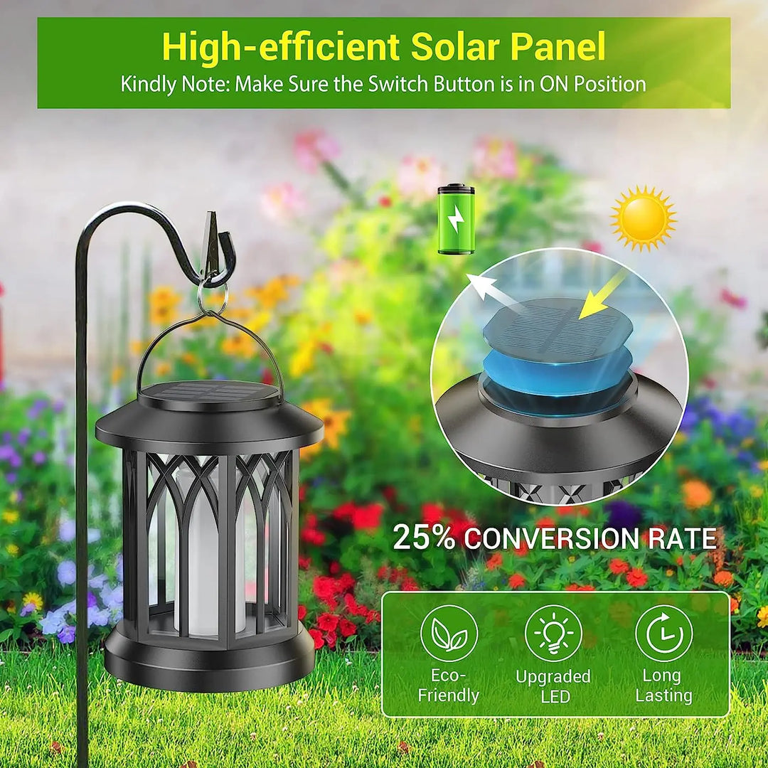 LED Solar Energy Simulation Flame Lamp with Clip Waterproof Outdoor Wall Lamp Garden Landscape Lamp Garden Christmas DecorationL