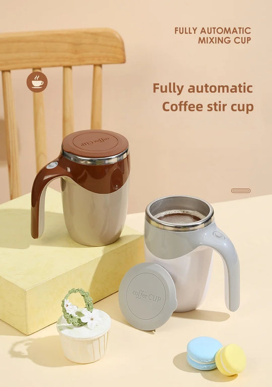 Automatic Mixing Cup 380ml Portable Rechargeable Electric Stirring Stainless Steel Magnetic Rotating Blender Stirring Cup