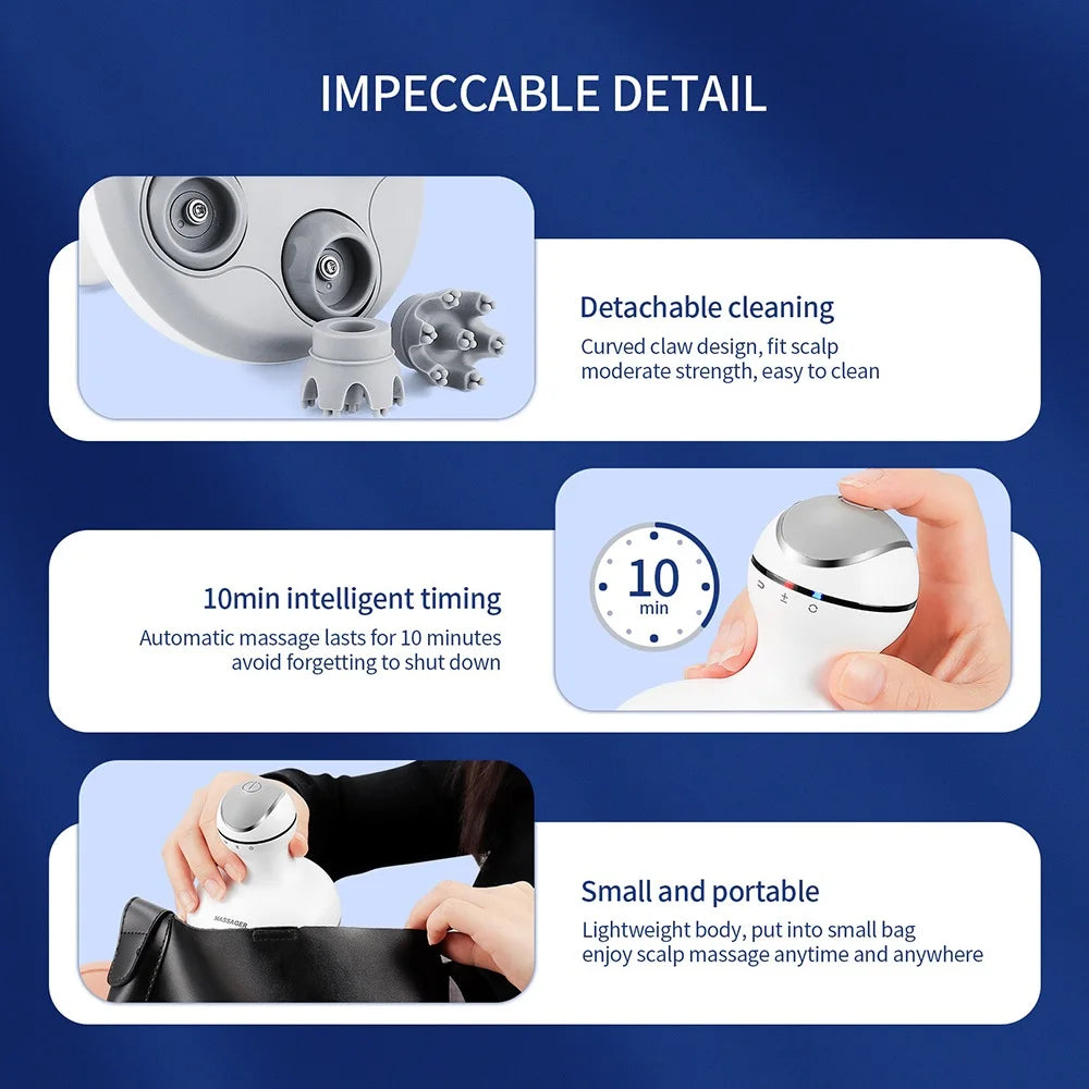 3D Waterproof Electric Head Massager