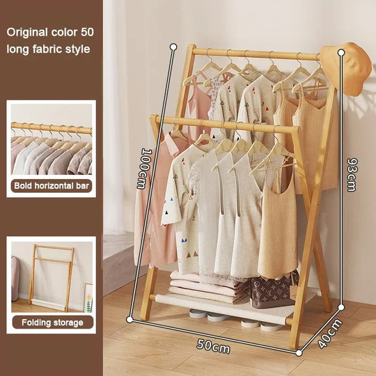 Floor Folding Clothes Hanger Bathroom Hanger Towel Rack Home Multifunction Practical Simple Moistureproof Coat Storage Shelves