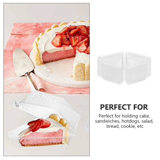 50 Pcs Cake Box Set Bread Containers Slice Carrier Triangle Pie Sandwich Cookie to Go The Pet Cheesecake