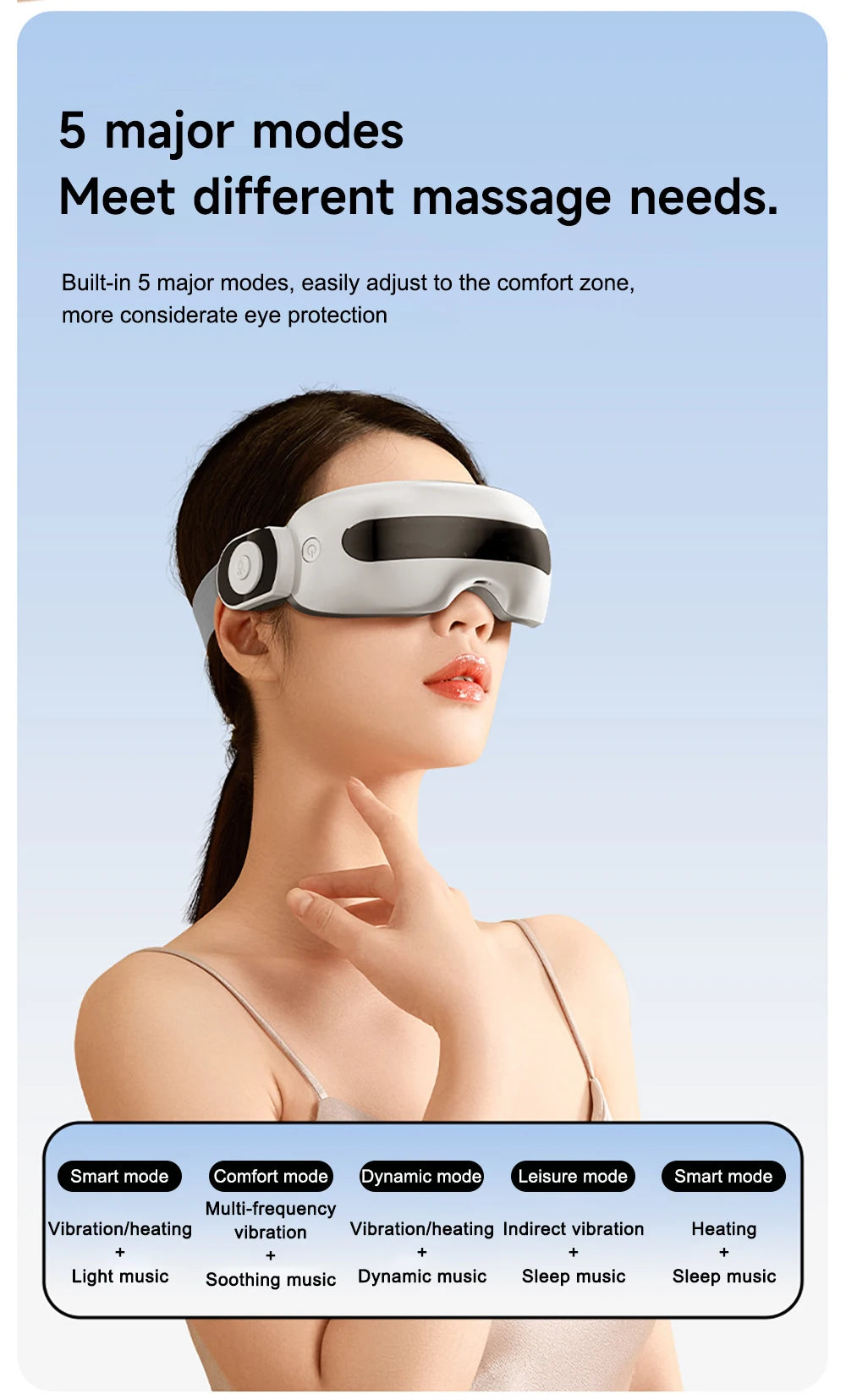 Eye Massager with Heat Smart Airbag Vibration Visible Eye Massage Hot Compress Bluetooth Music Eye Moistening Massager Device