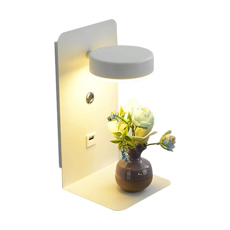 Led Wall Lamp Modern Simplicity Interior Wall Light Bedroom Night Lamp Bedside Lamp LED Light with Usb Mobile Phone Charging
