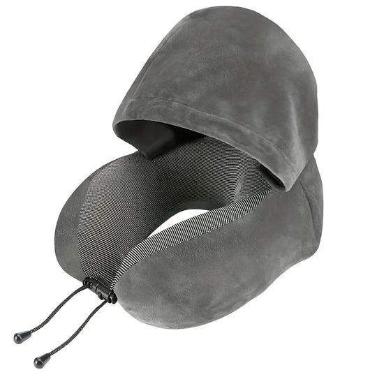 U-Shaped Travel Pillow with Hoodie