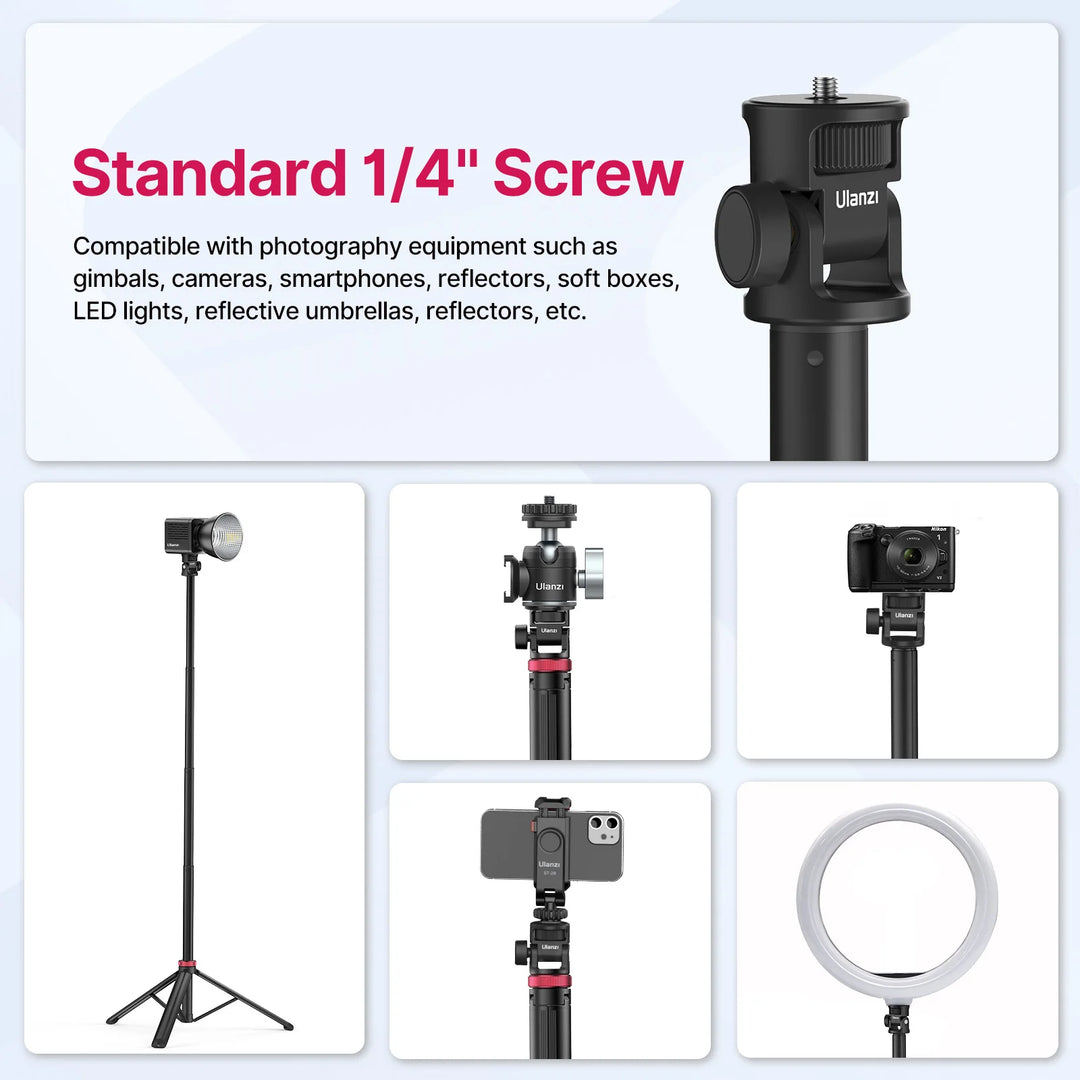 Ulanzi MT-79 2M Portable Universal Tripod Aluminum Alloy Lamp Holder Support LT028 Fill Light Lightweight Camera Action Camera