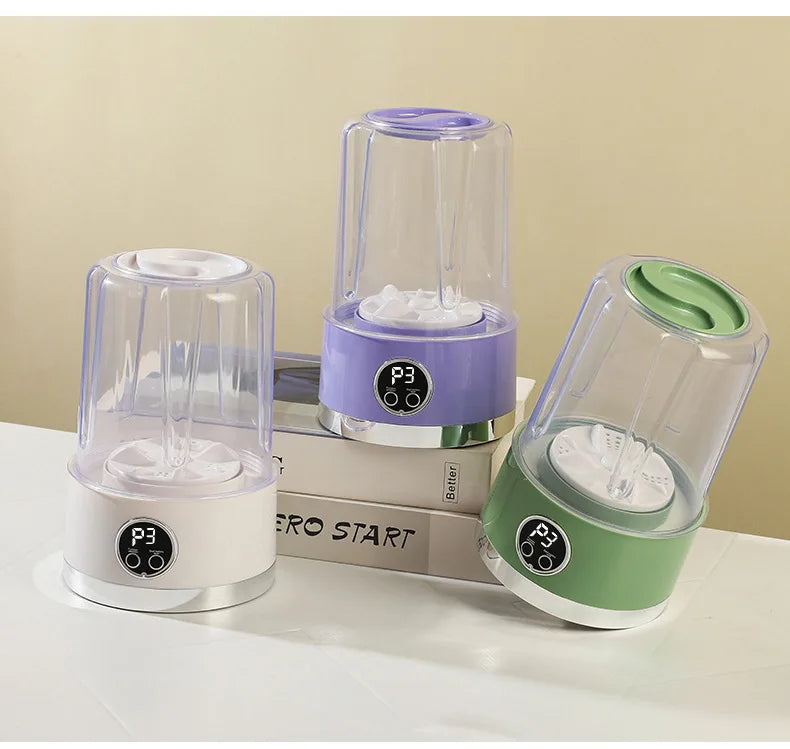 Cordless 1L Mini Washer USB Rechargeable 3000mAh 2-Speed Portable For Travel Socks Underwear Clothes Washing Cups