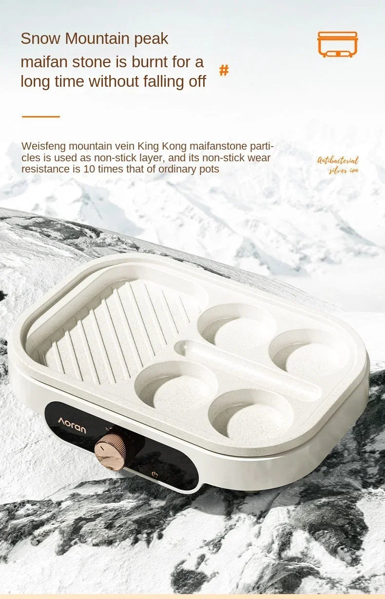 Fried egg barbecue burger machine non-stick small flat household frying pan breakfast egg burger pancake pan four-hole fried egg