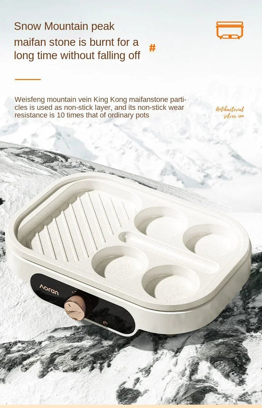 Fried egg barbecue burger machine non-stick small flat household frying pan breakfast egg burger pancake pan four-hole fried egg