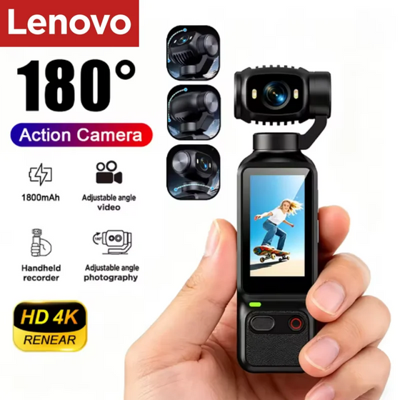 Lenovo HD 4K Action Camera 180° Rotatable For Vlog YouTube Tiktok Girls Record Life Video Recording Entry Portable Action Camera