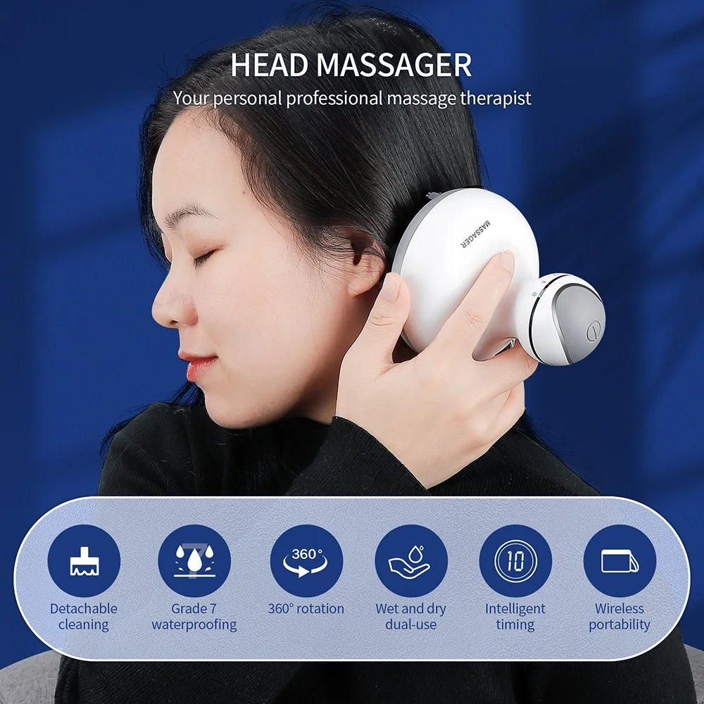 3D Waterproof Electric Head Massager