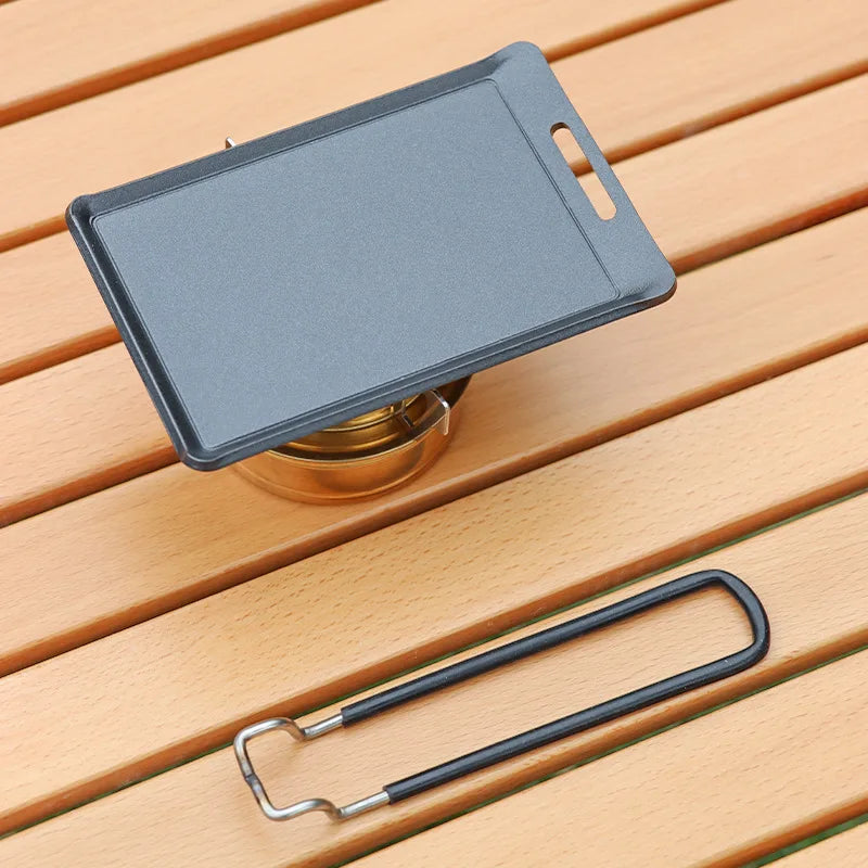Small Camping Frying Pan Outdoor Mini Portable Grill Pan BBQ Baking Dish Pan Travel Hiking Picnic Camping Cookware Barbecue Tool