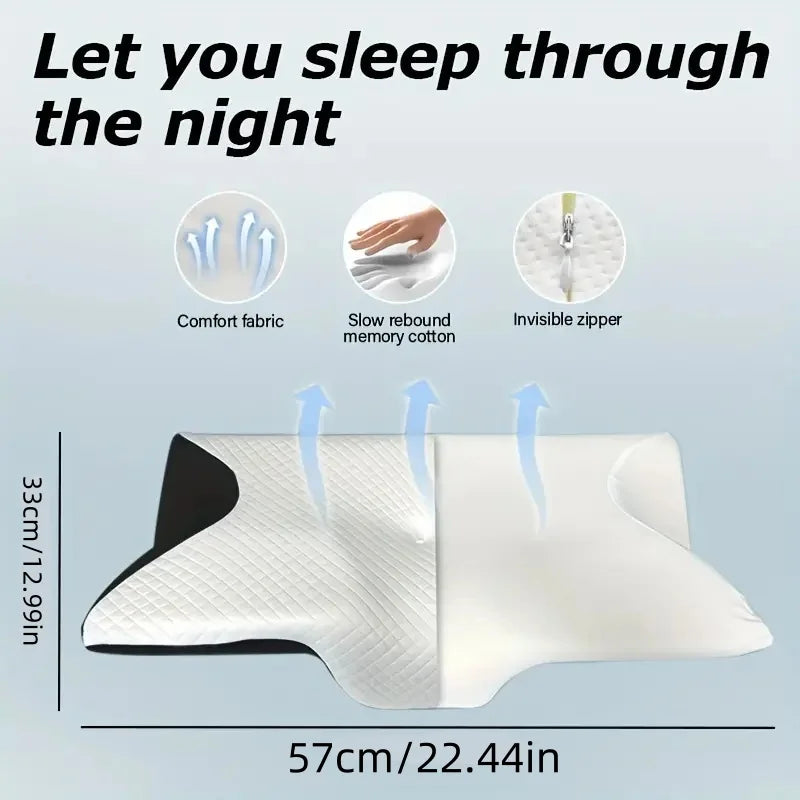 [Ergonomic Neck Pillow] Breathable Ergonomic Neck Pillow for Better Sleep – Cervical Support, Relaxing Contour Design, Ideal for