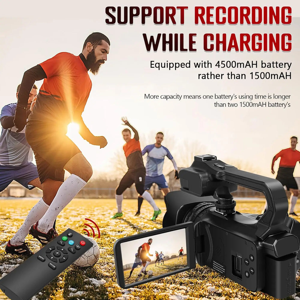 KOMERY YouTube Camcorder 6K HD Professional Camera 64MP Streaming Camcorder 4"Touch Screen Digital Video Vlog Camera Photography