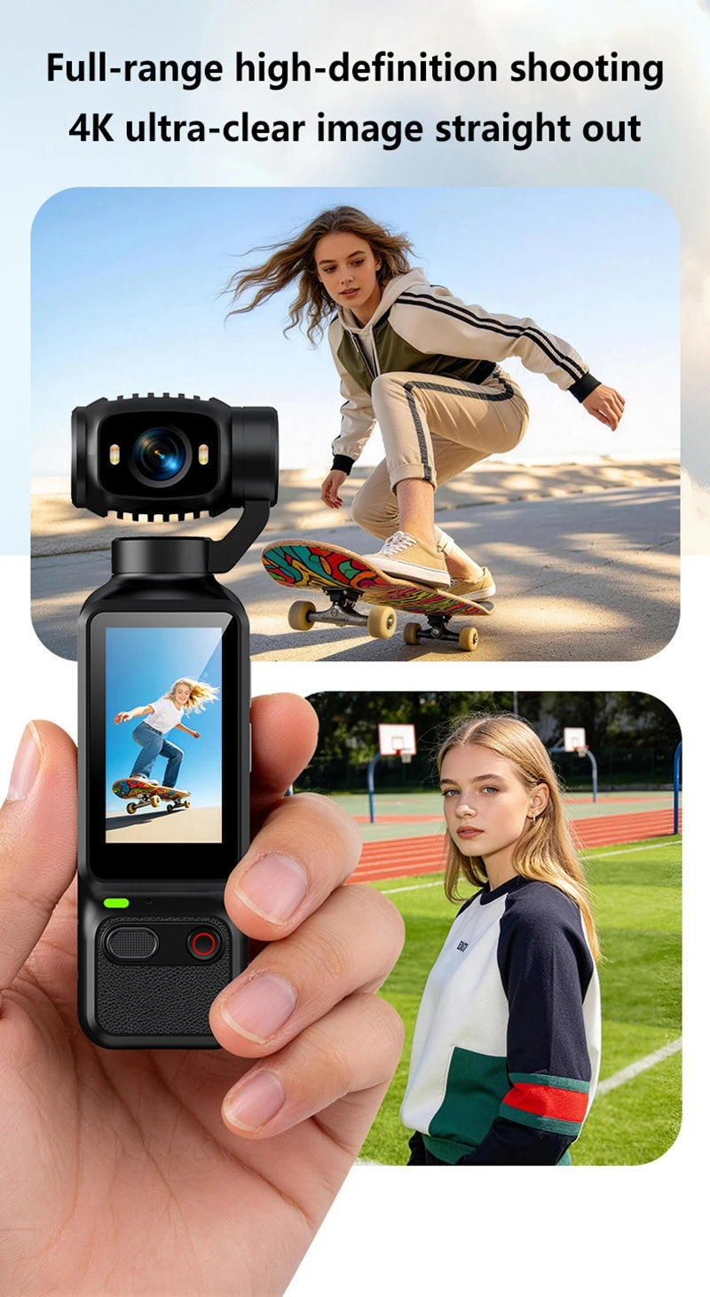 Lenovo HD 4K Action Camera 180° Rotatable For Vlog YouTube Tiktok Girls Record Life Video Recording Entry Portable Action Camera