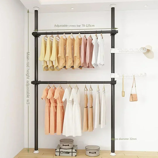 Dressing Rooms Hanger Floor Clothes Racks Clothing Shoe Floor Bedroom Garment Rack Rail Free Standing Percheros Furniture