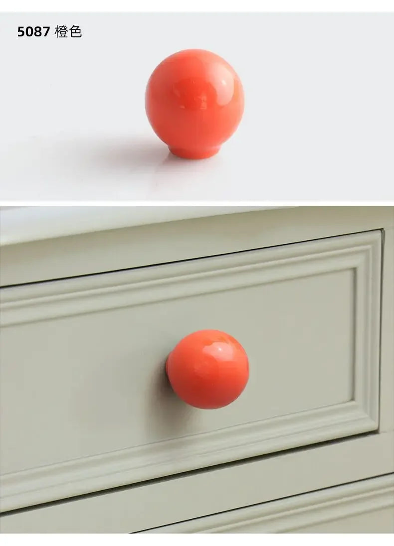 Handles Drawer Cabinet Furniture Kitchen Handles for Cabinet Knob Door Drawer Knob Colour Ceramics Rotundity Single Hole