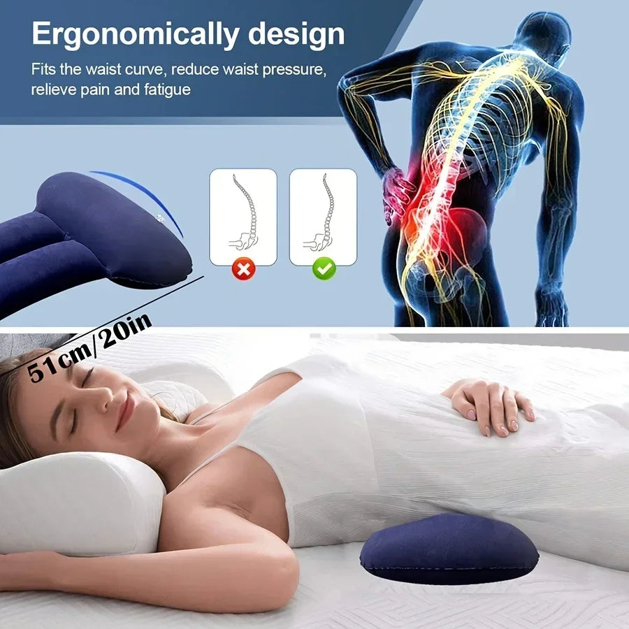 Inflatable Pillow Adjustab  Lumbar Support Pillow for Sleep Suitable for Side Lying and Supine Position
