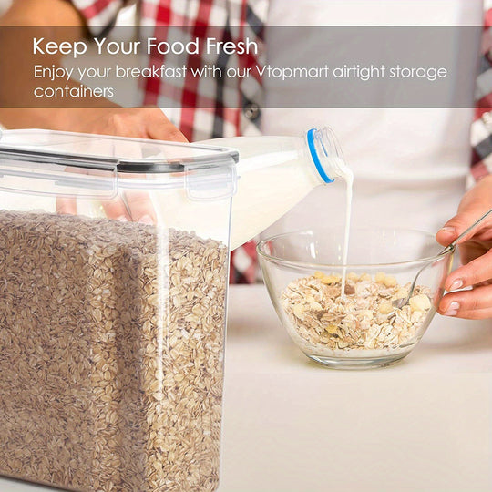 3-Piece Airtight Cereal Storage Containers Set，BPA Free, Dishwasher Safe, with Pen and Labeled, 2.5L/84.5 Floz Capacity