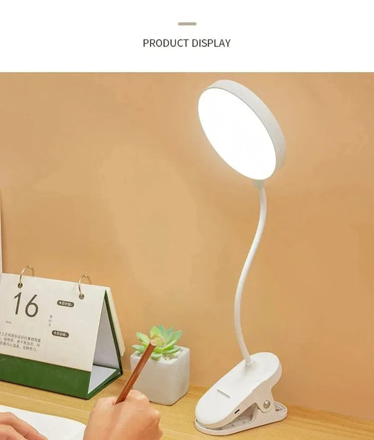 Led Table Lamp USB Rechargeable Night Light With Folding Clamp Study Stand Read Lamp Touch 3 Modes Dimming Eye Protection Light