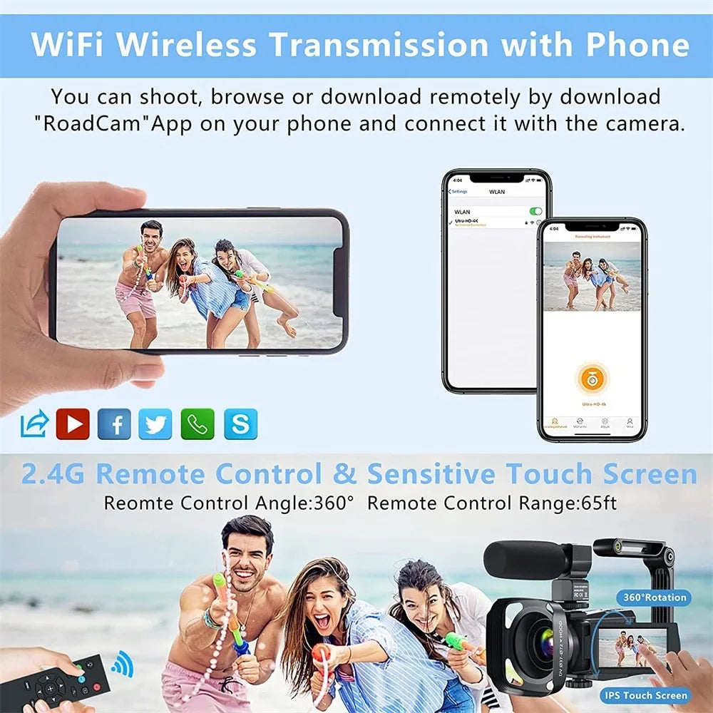 4K Professional Video Camera Camcorder