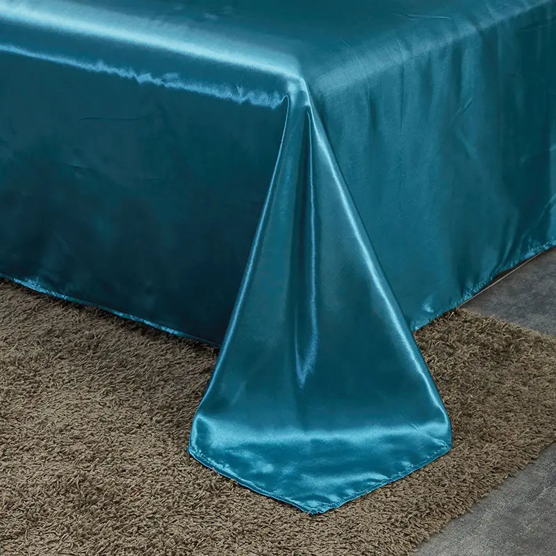 High End Rayon Queen Size Bed Sheet Set Luxury Solid Satin Silky Bedsheet Set High Quality Single Double Sheets No Pillowcase