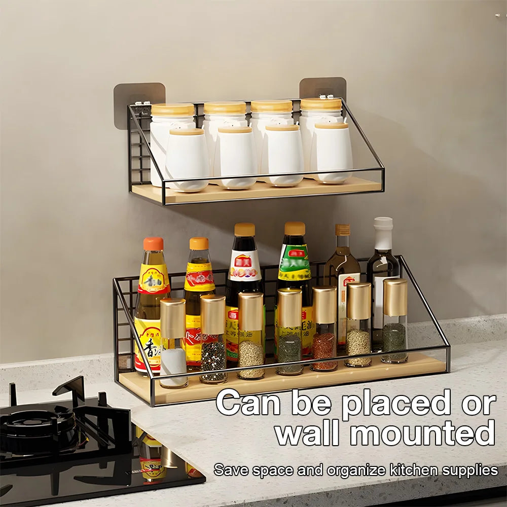 No-Drill Wall-Mounted Kitchen Spice Rack