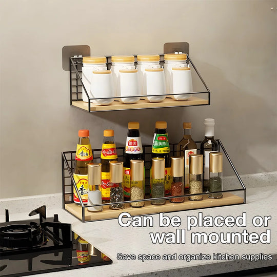 No-Drill Wall-Mounted Kitchen Spice Rack