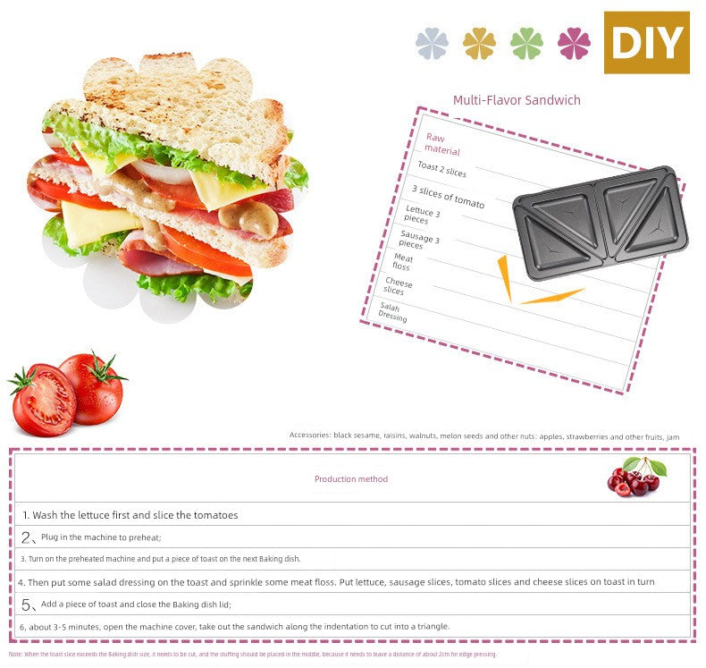 Panini Toast Breakfast Machine Sandwich
