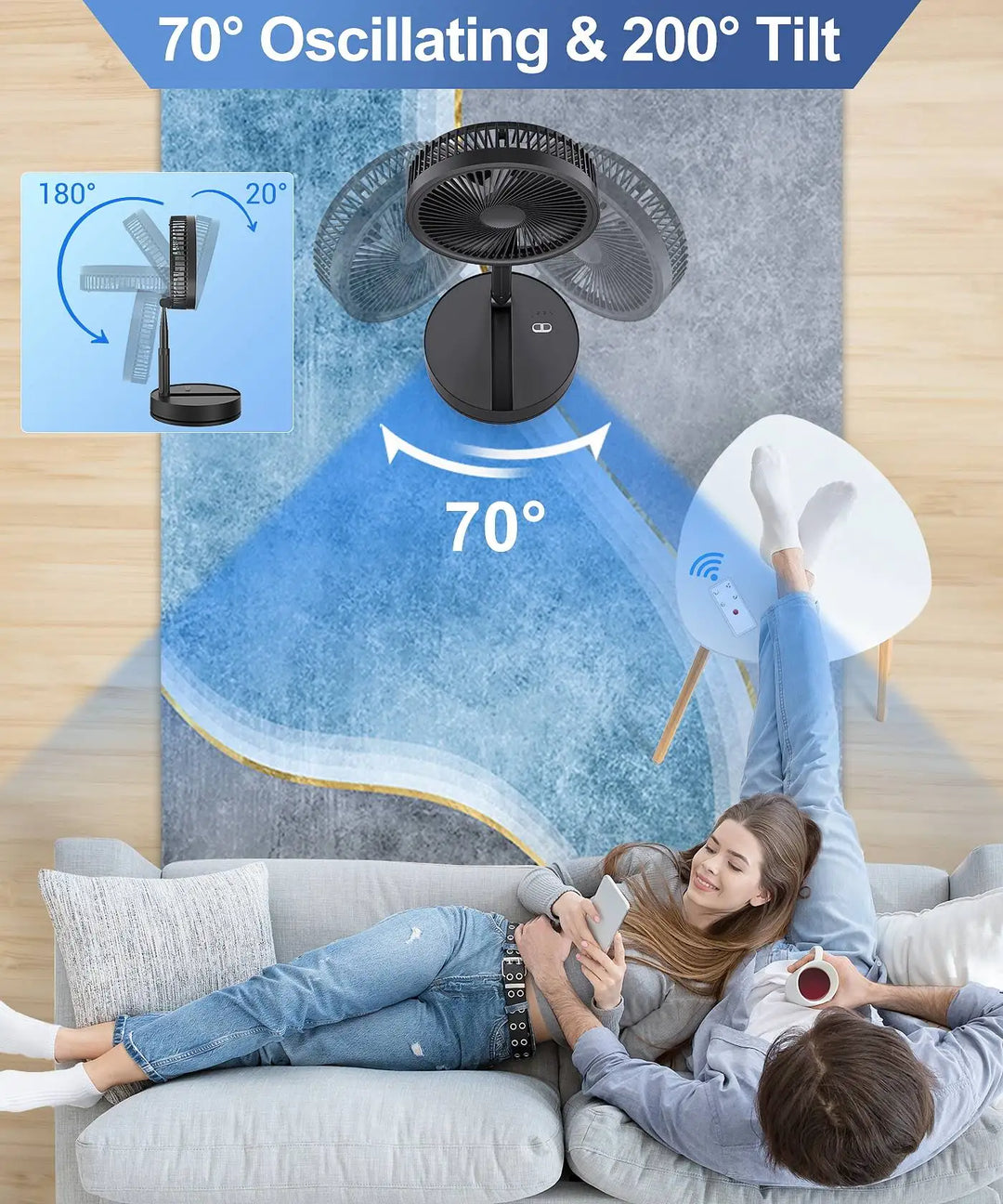 Wireless Folding Desk Fan