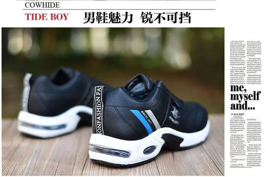 Men's leather sneakers Casual versatile shoes Outdoor non slip running footwear Fashion men's board shoes Zapatos Homme