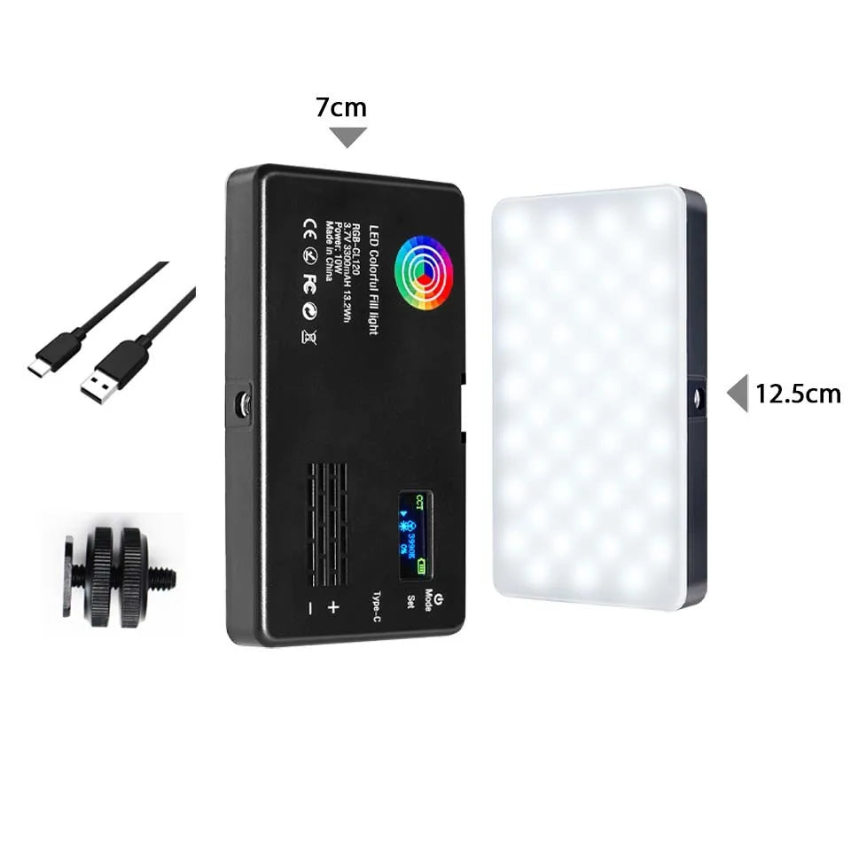 2500K-8500K Bi-Color CRI 95+ RGB LED Camera Video Light Photographic Fill Panel Pocket Lighting Full Color Lamp for YouTube Vlog