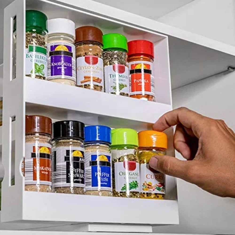 2-Tier Rotating Spice Organizer Rack