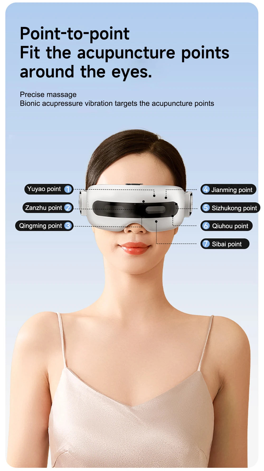 Eye Massager with Heat Smart Airbag Vibration Visible Eye Massage Hot Compress Bluetooth Music Eye Moistening Massager Device