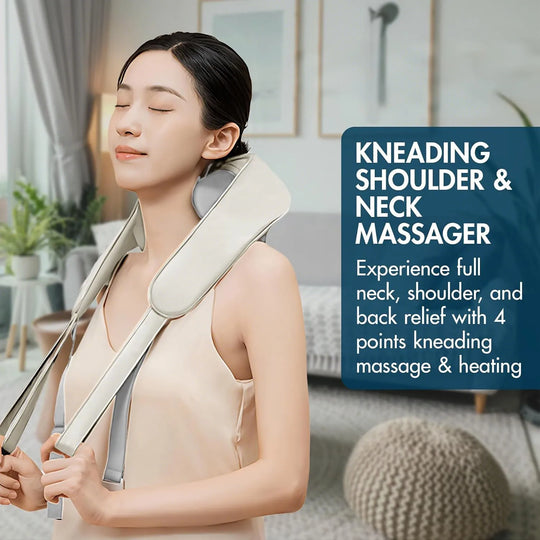 Shoulder and Neck Massager for Pain Relief Deep Tissue 6D Shiatsu Neck and Shoulder with Heat Rechargeable Cordless Back Massage