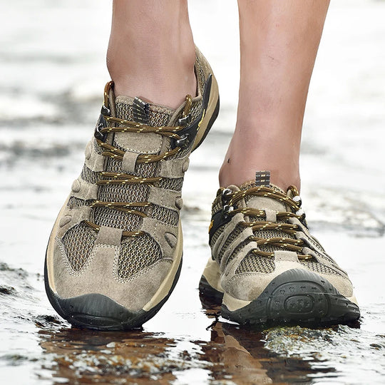 New Low-Top Lace-Up Hiking Shoes for Men Outdoor Hiking Shoes Travel Casual Shoes Breathable Treking Footwear Non-Slip Sneakers