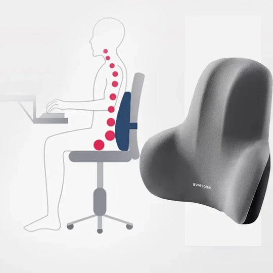 Memory Foam Lumbar Back Cushion for Car Office Gaming Chairs and Postpartum Waist Support Multi Functional Pain Relief Pillow