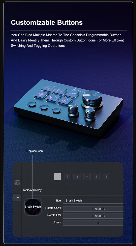 Ajazz AKP03E Programmable Macro Keyboard Multifunctional Console Panel Assistente Custom Button Mini Keyboard For PC Laptop