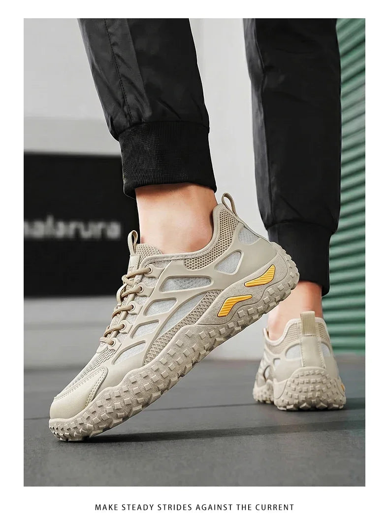 Men's Casual Sneakers Breathable New Versatile Mesh Casual Shoes Summer Anti Slip Wear-resistant Hiking Shoes Outdoor Walking