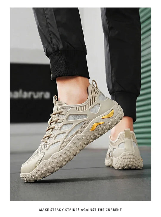 Men's Casual Sneakers Breathable New Versatile Mesh Casual Shoes Summer Anti Slip Wear-resistant Hiking Shoes Outdoor Walking