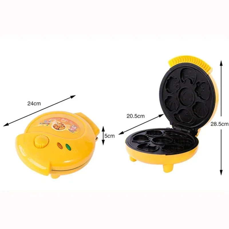 220V Household automatic cake machine Cartoon mini children's bread machine double-sided heating baking breakfast machine EU US