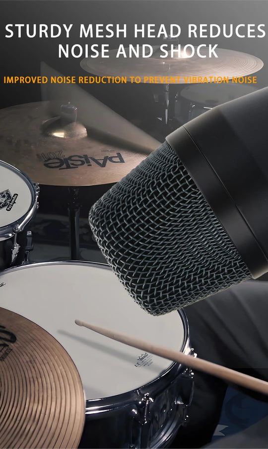 914 drum microphone, windproof cotton heart-shaped tubular condenser microphone, for live performances and studio recording