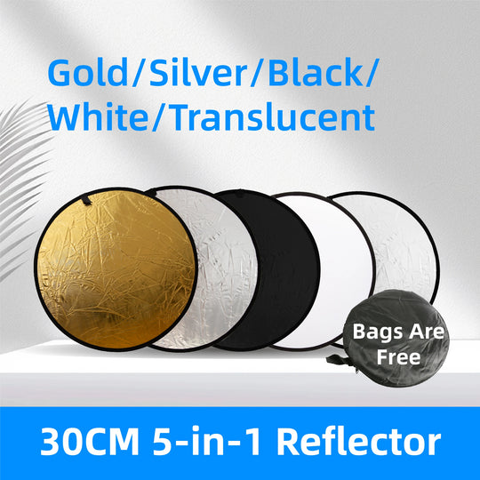 RF01 5-in-1 Collapsible Round Photography Reflector