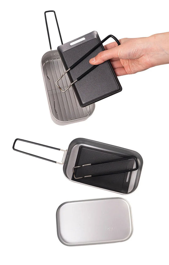 Small Camping Frying Pan Outdoor Mini Portable Grill Pan BBQ Baking Dish Pan Travel Hiking Picnic Camping Cookware Barbecue Tool