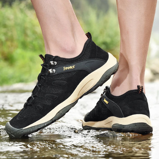 New Low-Top Lace-Up Hiking Shoes for Men Outdoor Hiking Shoes Travel Casual Shoes Breathable Treking Footwear Non-Slip Sneakers