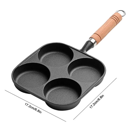 3/4/5 Hole Cast Iron Omelet Pan Non-Stick Cooking Egg Ham Pan Breakfast Grill Cooking Pot Egg Frying Pan Pancake Pan
