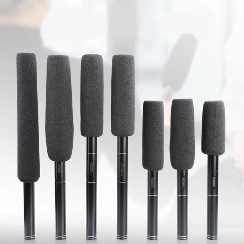 High-Density Black Foam Microphone Windscreen