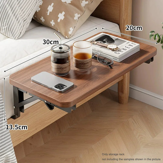 Foldable Collapsible Organizer Attachable Bedside Shelf Table Under Bed Mat Dorm Bunk Bed Storage for College Space Save