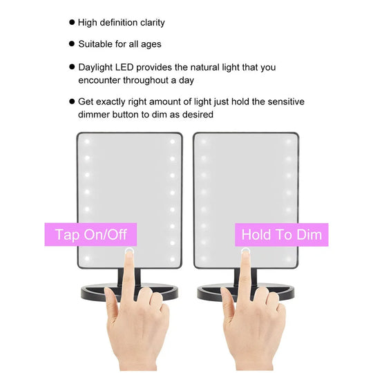 16 LED Desktop Makeup Mirror with Night Light